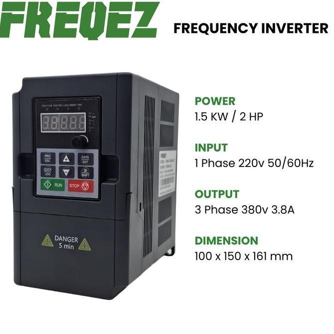 Inverter Vfd 1.5Kw / 2Hp Input 1Phase 220V Output 3Phase 380V Variable Frequency Drive Freqez Promo