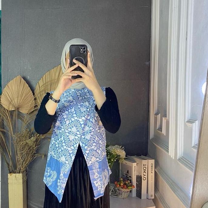 pardionsstore - vest rompi batik kemeja wanita atasan katun casual dewasa baju batik wanita blazer b
