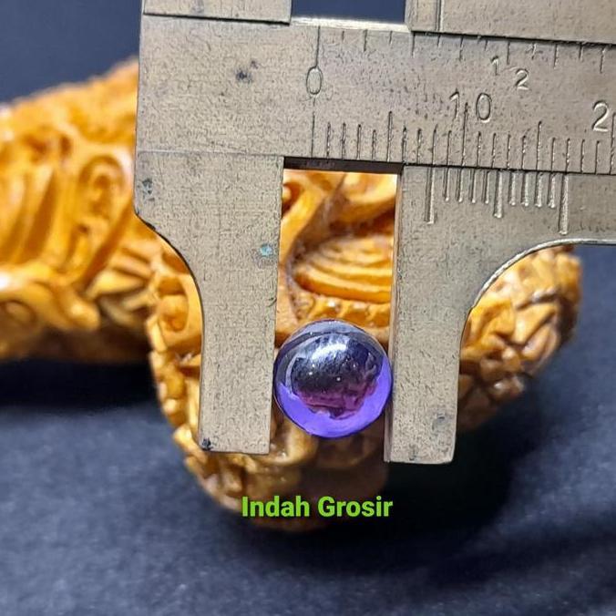 Barang antik batu md bulet ungu 8mm original