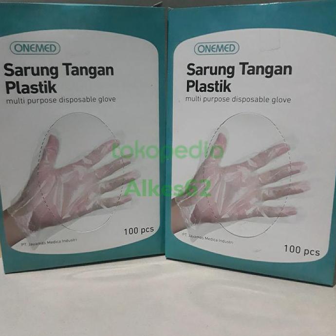 Sarung tangan plastik / sarung tangan plastik steril 100pcs