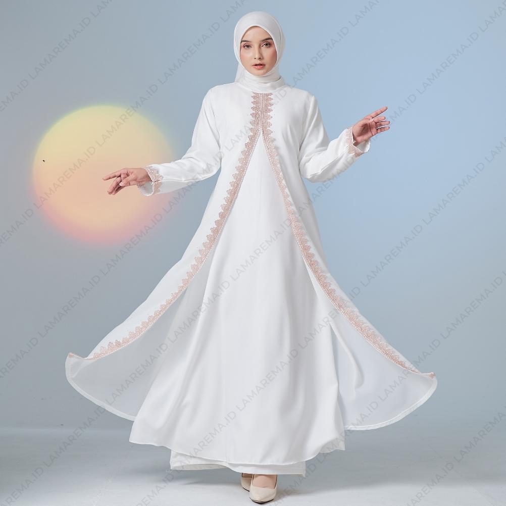 FAVORIT BAJU GAMIS ABAYA PUTIH WANITA MODERN MEWAH DAN ELEGAN TERBARU | ABAYA TURKEY TURKI WARNA PUT