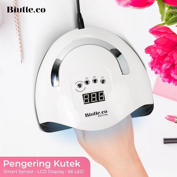 Pengering Kutek UV Lamp Nail Dryer Smart Sensor LCD Display - X7 MAX - White