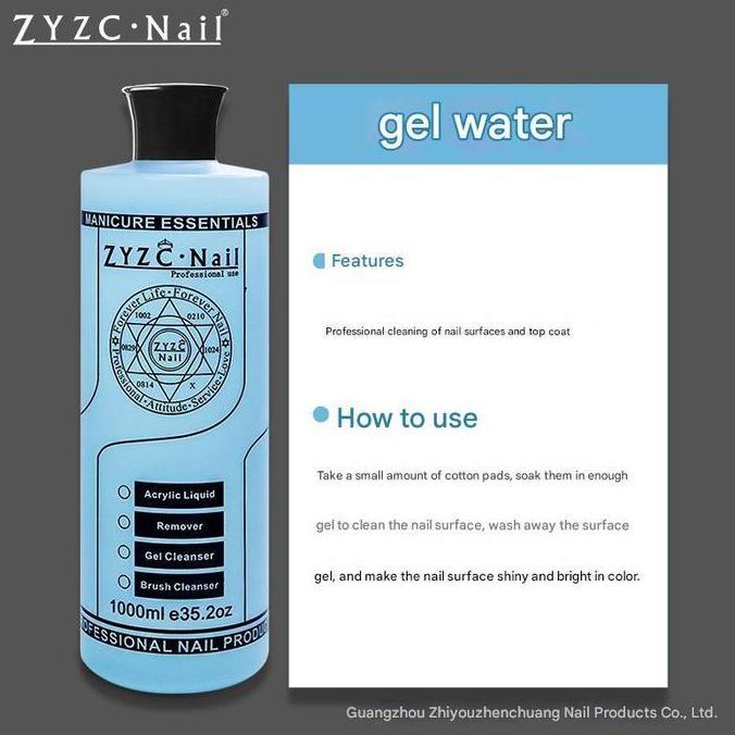 [KuuKuu] ZYZC Gel Cleanser 1000ml Untuk Kutek Gel - Zyzc Brush Cleanser - Zyzc Cuticle Remover