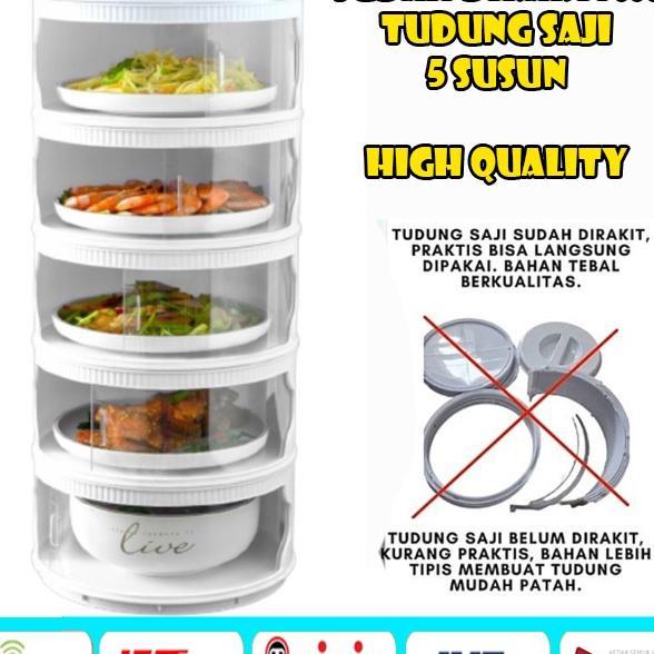 Bbs [5 Susun Sudah Rakit] Tudung Saji 5 Susun / Food Storage 5 Layer / Penutup Makanan Tudung Saji 5