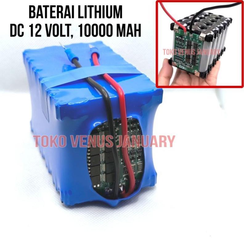 Baterai Lithium 12 Volt 10000 Mah, Baterai Pack 18650 12V 10 Ah