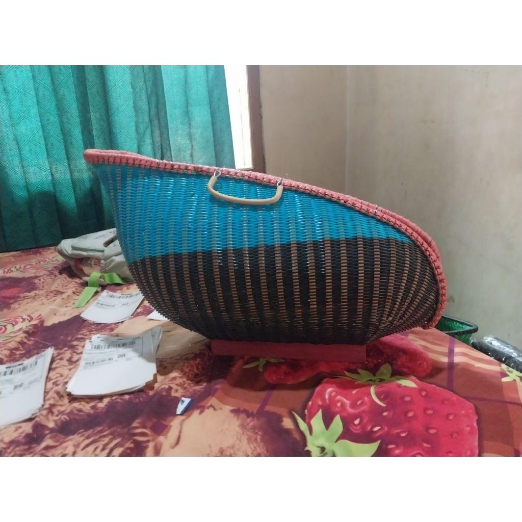 Kisa Kiso Tas Ayam Bahan Full Rotan Besar, Fiber Ukuran Jumbo