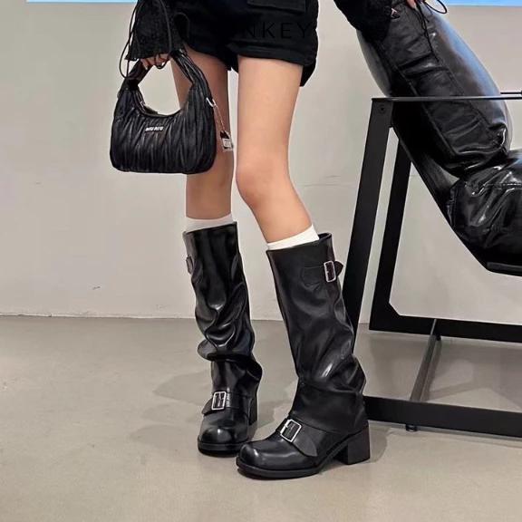NEW PROMO "Limited Collection" Pinkey P440 Sepatu Boots Wanita Slouchy Biker Boots Vintage Elegant