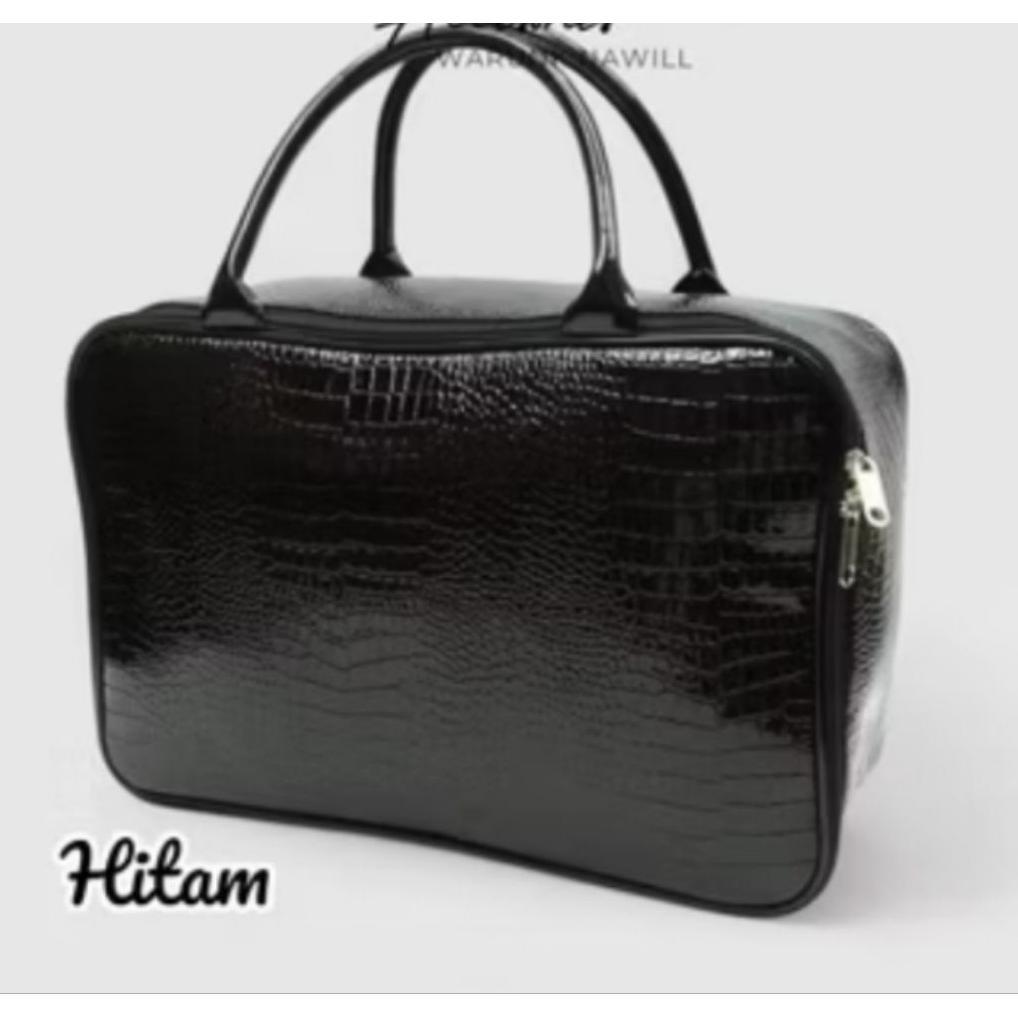 Terpopuler Tas Traveling Wanita/Travel Bag Jumbo Premium Motif Croco/Tas Pakaian Jumbo