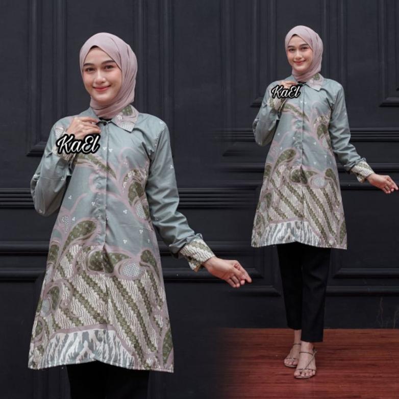 TERMURAH Baju Batik Wanita Tunik Batik Lengan Panjang Baju Batik Untuk Kerja/Kantor/Sekolah/Kuliah/S