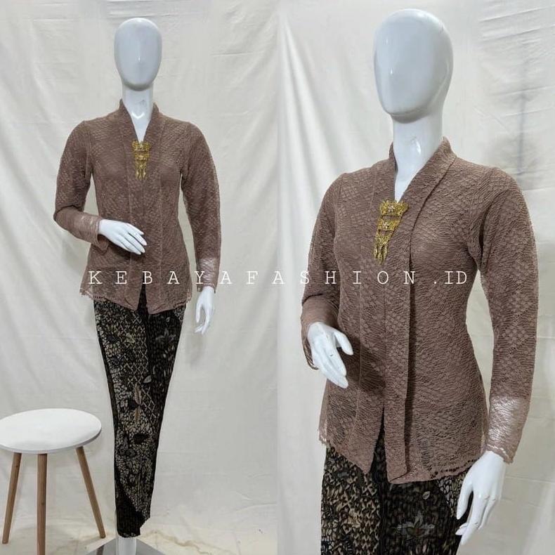 BIG SALE SETELAN KEBAYA FLOY BROKAT LENGAN PANJANG / BAJU KEBAYA KARTINI WISUDA KONDANGAN MODERN / K
