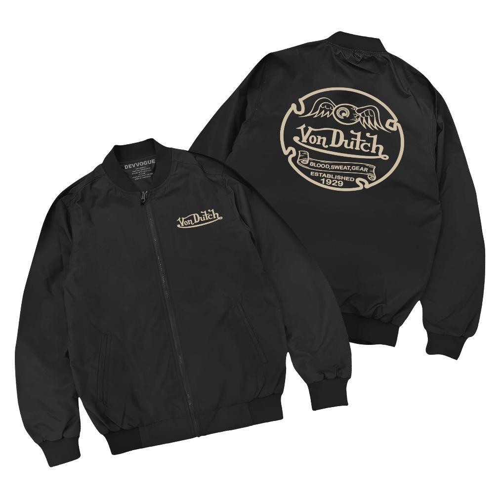 Garansi Devvogue  Jaket Bomber Pria Vondutch Bahan Taslan