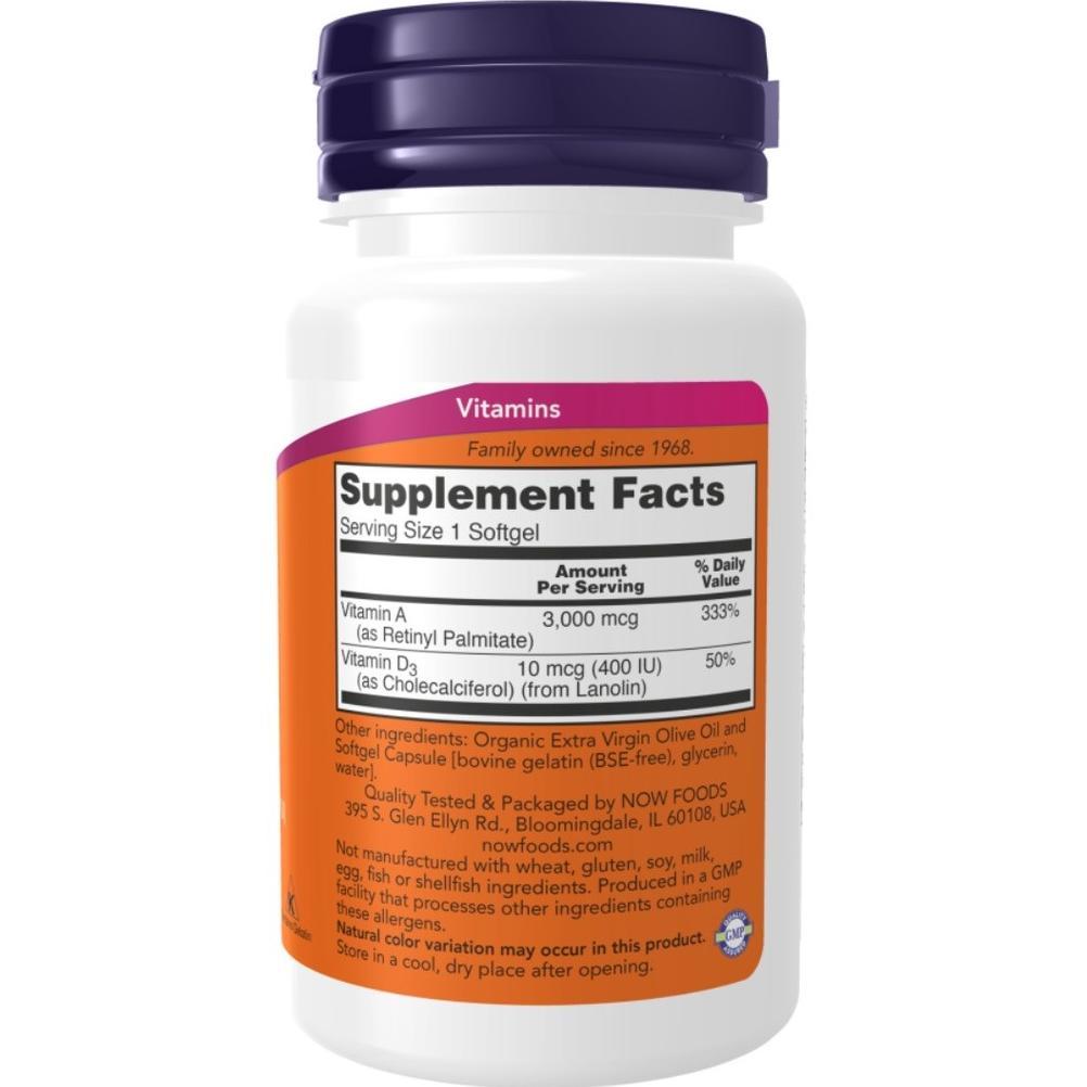 Now Foods A&D 10000 / 400 Iu Vitamin A D Vit A & D Ad 10000Iu 400Iu Eye Immune 100 Softgels