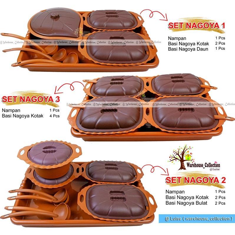NAMPAN + BASI NAGOYA TUTUP+ SENDOK/NAMPAN COKLAT /BASI COKLAT/PAKET MURAH /SET PRASMANAN
