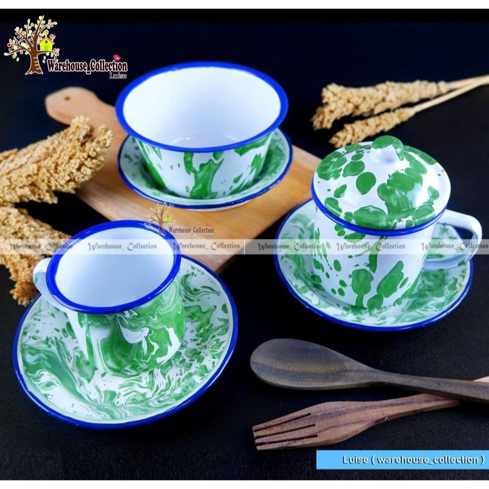CANGKIR SENG 7CM +LEPEK / MUG 8CM TUTUP +LEPEK/ MANGKOK SENG +LEPEK JADUL BLIRIK/LURIK/ HRG-SET SESU
