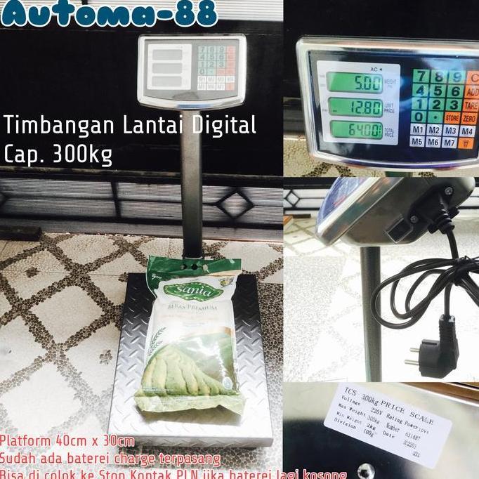 TIMBANGAN LANTAI DIGITAL 300KG BERAS 300 KG BARANG BERAS DUDUK AC 220V READY