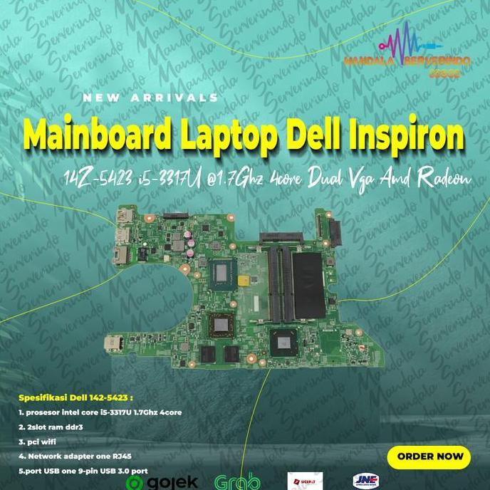 Mainboard Laptop Dell Inspiron 14Z-5423 i5-3317U @1.7Ghz 4core Dual Vga Amd Radeon hd  7570M 1Gb ddr