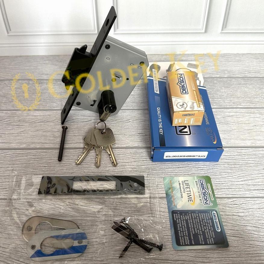 NEW Paket Set Bodi Body Kunci Pintu Kayu Geser Sliding Dekkson Dekson 84100 N 84100N Hitam Black [te