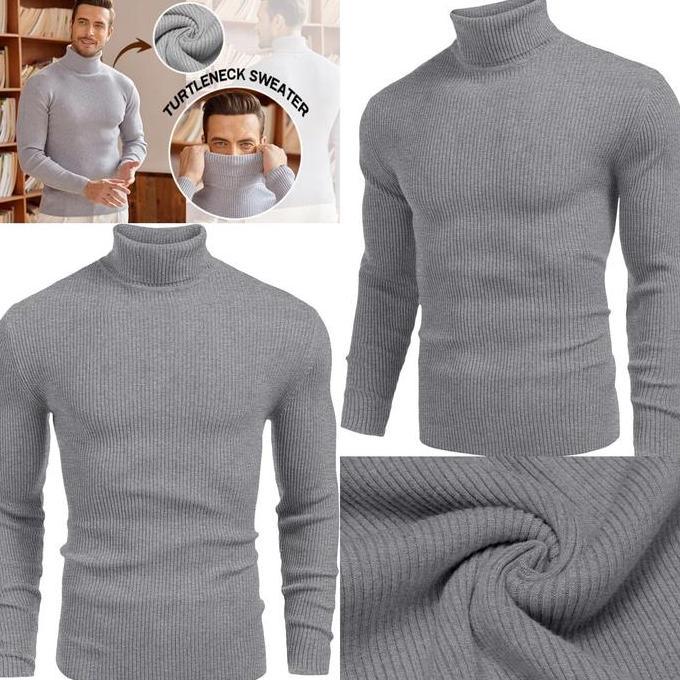 Mac And Ran Kaos Turtleneck Lengan Panjang Unisex 100% Cotton Super Soft untuk Musim Dingin Pria Wan