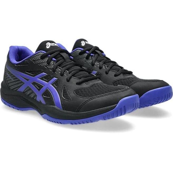 Sepatu Indoor Badminton Voli Squash Tenis Padel Asics Upcourt 6 Black Cobalt Burst 1071A104.003 (TER