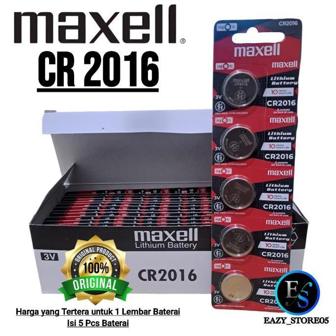 Baru- Baterai Maxell Cr2016 3V Original / Batre Cr 2016 Cr2016 Original Lithium Battery 3V