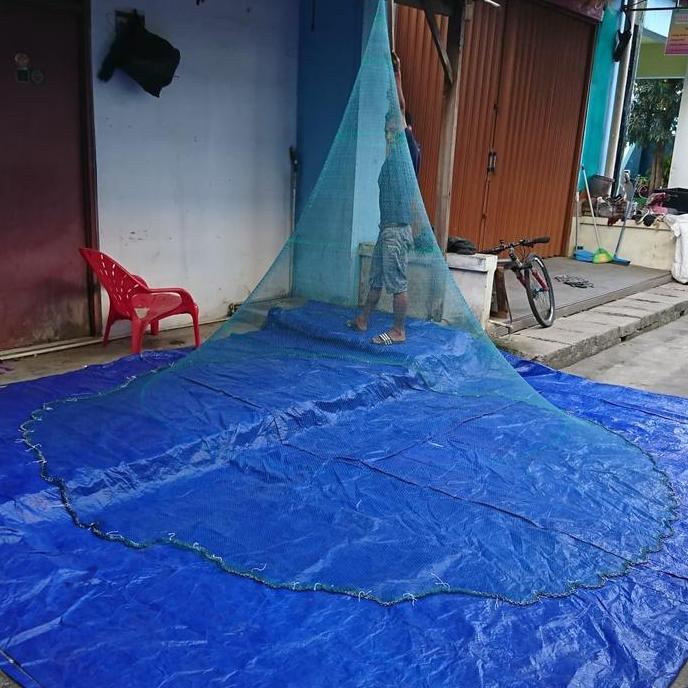 jala ikan jala udang bahan nilon 3,3 meter jala lempar lubang jari kelingking timah super no 0 Top