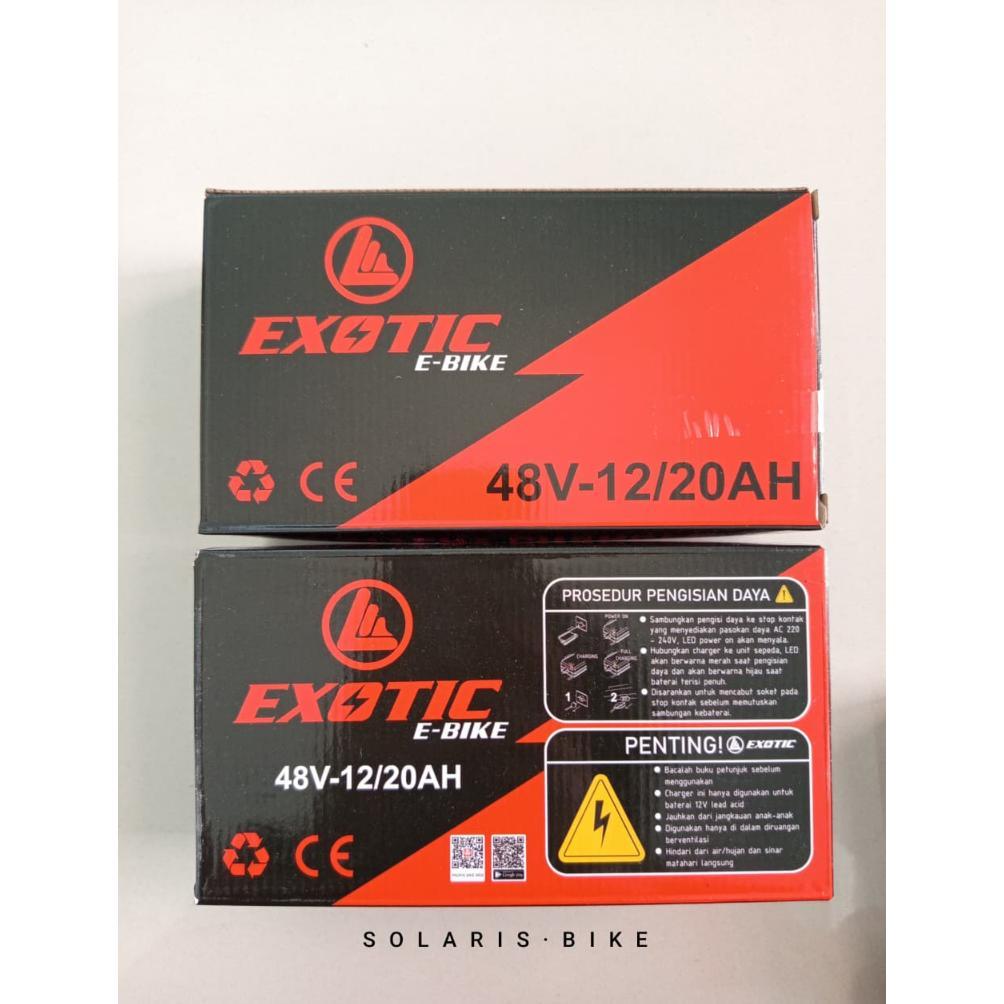 CHARGER CAS Sepeda Listrik Original EXOTIC, Sepeda Listrik Selis 48V 12AH Universal Pacific Uwinfly 