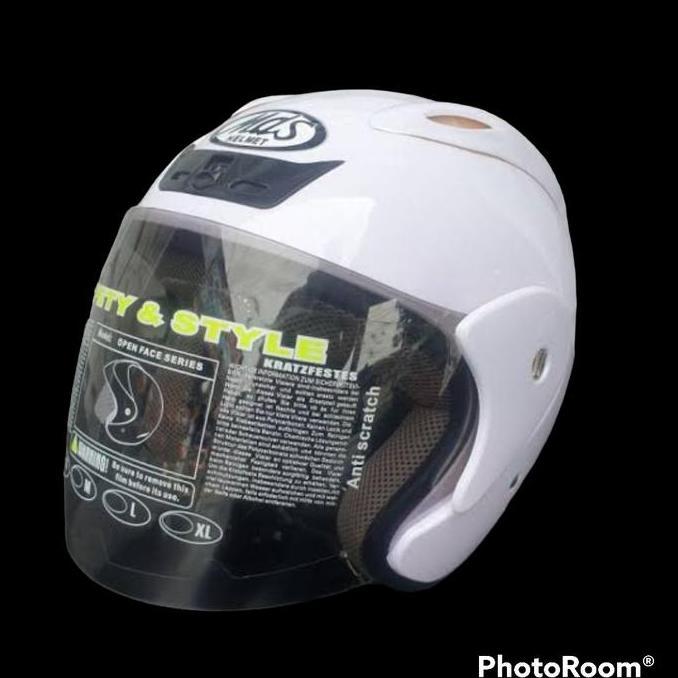 KACA helm MDS sigma MDS sport R3 half face pelangi silver FLAT IRIDIUM KS