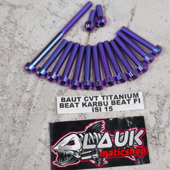 Baut Cvt Titanium Beat Karbu / Baut Titanium Cvt Beat F1 / Baut Cvt Titanium Vario Lama 110Cc Isi 15