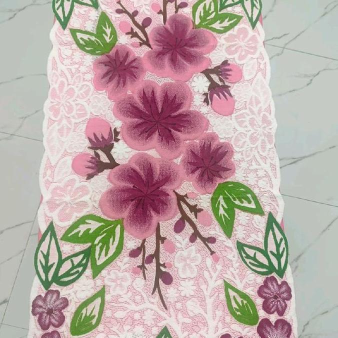Tobteng- Taplak Meja Ruang Tamu / Taplak Meja Minimalis Motif Bunga Besar / Taplak Meja Tamu Modern 