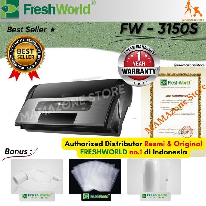 Dispo- Freshworld Mesin Vacuum Sealer Fw3150S Fw 3150S Fw-3150S - Touch Screen Model With Stainless 