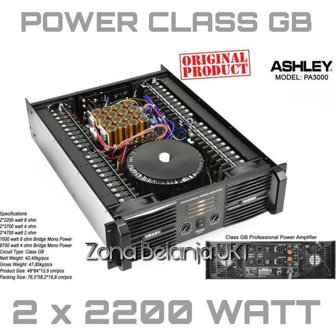 TERMURAH - POWER AMPLIFIER ASHLEY PA 3000 2CH 2 X 2200 WATT CLASS GB ORIGINAL
