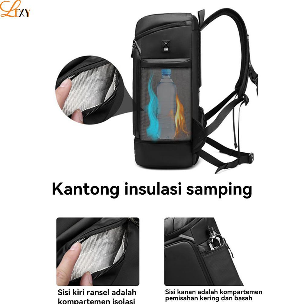 BIG SALE LEXY TAS TRAVELING PRIA KAPASITAS BESAR RANSEL MULTIFUNGSI TAHAN AIR DENGAN KOMPARTEMEN SEP