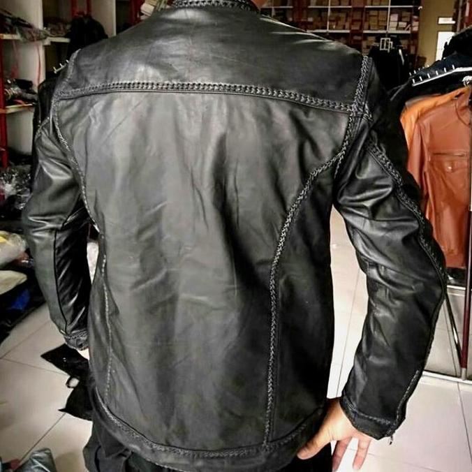 TERBARU  jaket kulit sulam pria asli100% original kulit asli TERBARU 