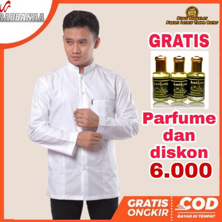 terlaris baju koko habaib koko haibah atasan muslim pria baju koko putih polos model ammu