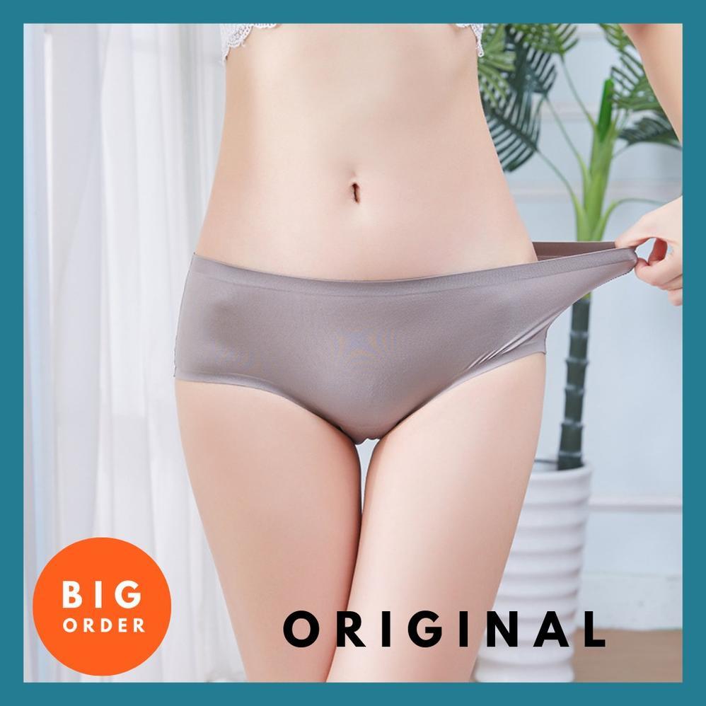 Kualitas Super Celana Dalam Seamless Wanita Underwear Cewek Ice Silk Cd Premium Lace Sexy Cd Korea C