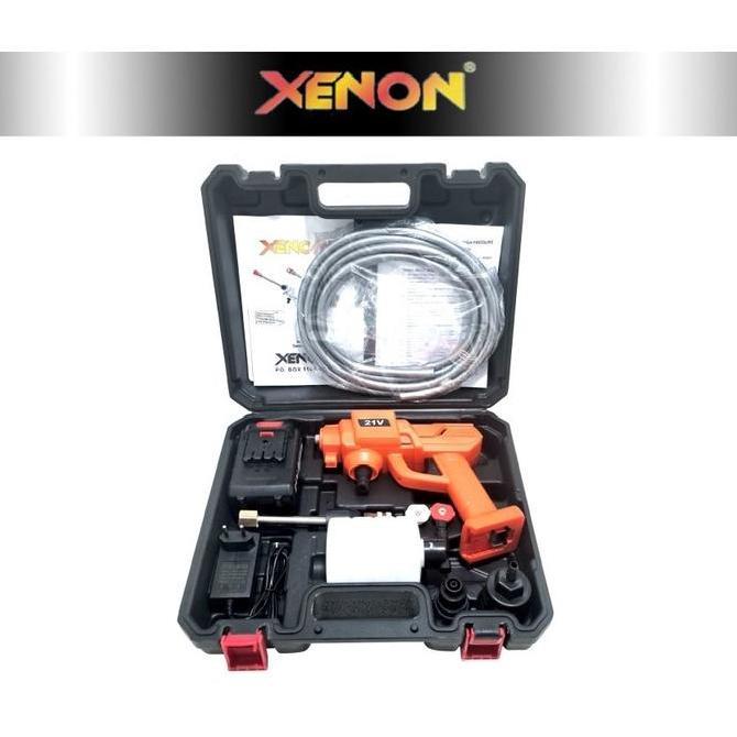XENON MESIN JET CLEANER BATERAI CORDLESS 21V STEAM CUCI AC MOTOR MOBIL