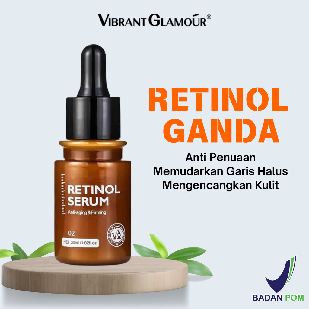 Vibrant Glamour Serum Wajah Retinol Serum Face Serum 30Ml Memudarkan Garis Halus Mengencangkan Kulit