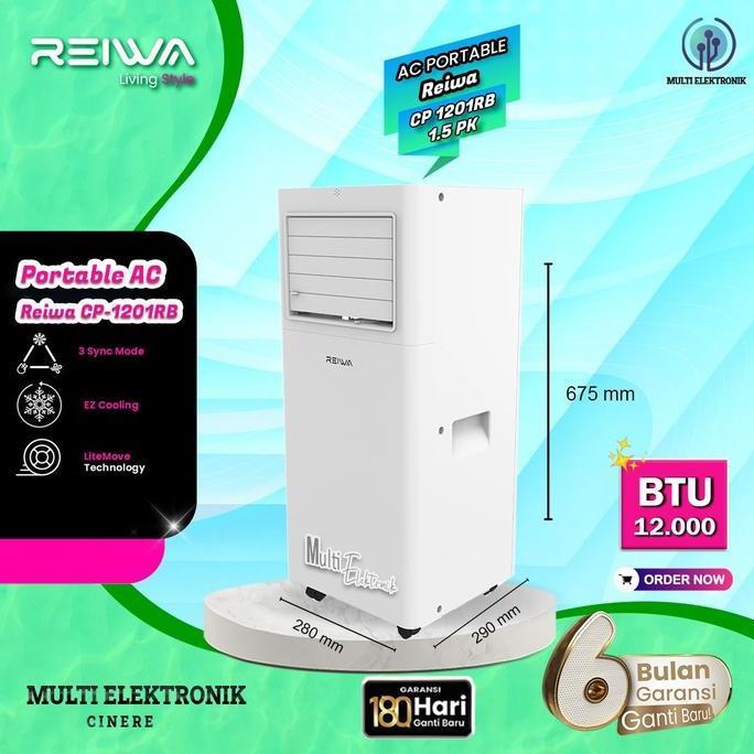 Reiwa AC Portable 1.5 PK CP-1201RB 12000 BTU dengan 3 Sync Mode & EZ Cooling
