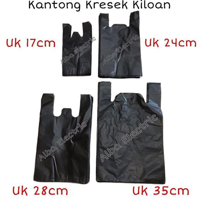 Plastik Kantong Kresek Kiloan Uk 17 , 24 , 28 ,35 Hitam Tebal Per Kilo new