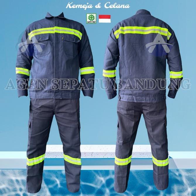 SETELAN Wearpack Safety Baju Safety Baju Kerja Bordir K3 dan Bendera Indonesia Diskon