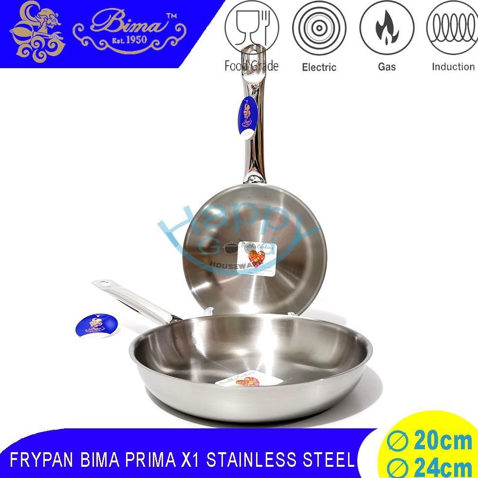 BIMA PRIMA X1 | HERITANCE CLASSIC | CHEFS 20-24CM FRYPAN/PANCI PENGGORENGAN STAINLESS STEEL SUS304