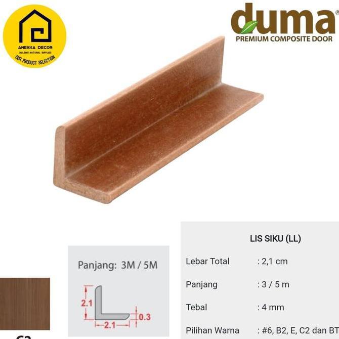 New- Duma Wpc Lis Siku 21 X 21, Aksesoris Dekoratif Plafon Dinding  , Motif Kayu , Panjang 3 Meter ,