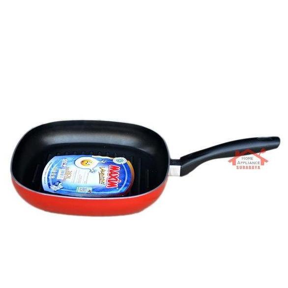 kesihhcelula- Maxim Square Grill 26CM Non Stick - Panci Kotak Panggang Grill Serbaguna 26 CM Teflon 