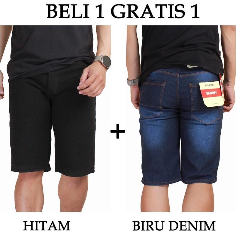 BESTPROMO (BELI 1 GRATIS 1) Celana Jeans Pendek Pria 2023 TERBARU DI TOKO SHARAHCOLLECTION