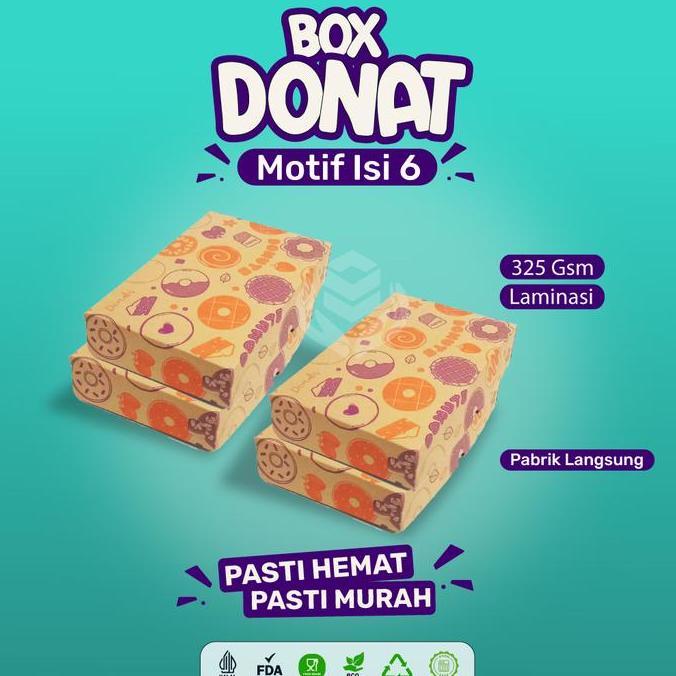 Dispo- (20 Pcs) Dus Donat Isi 6 / Box Donat 27X18 / Kardus Donat / Box Bomboloni / B24K41