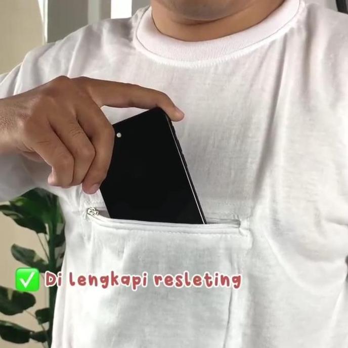 Riore- Kaos Oblong Pria Haji Umroh Dengan Kantong Depan Dan Resleting - Olshop_Amy - Surfing, Distro