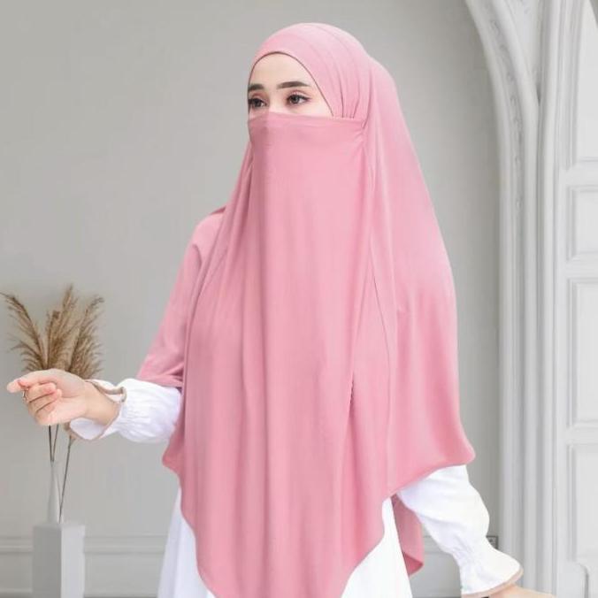Veil- Hijab French Khimar Instan Bergo Humaira Syar'I Cadar Niqob Jumbo