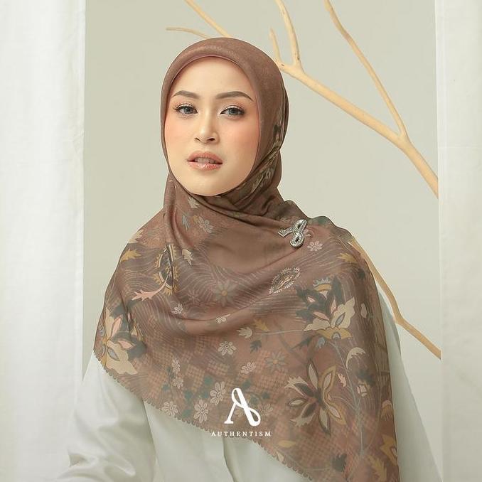 Veil- Authentism - Chantilly Series Exclusive Pattern Printed Scarf Kerudung Segi Empat Dastan Voal 