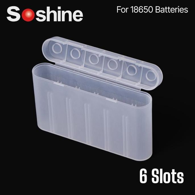 Baru- Soshine Kotak Baterai 18650 Isi 6 Slot Holder Battery Case Vertical