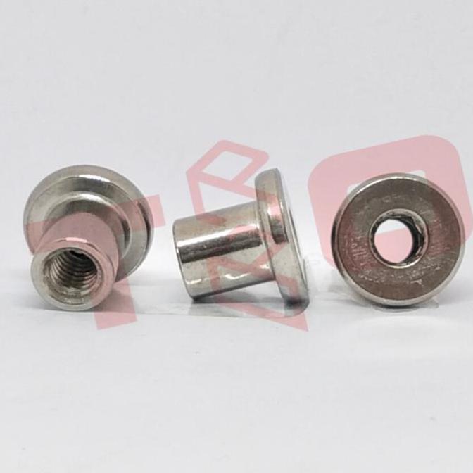 Mur Topi M6x10x15 SS304 - Mur JCN M6 Stainless - Mur JCN Dia kepala 15